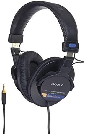 هدفون حرفه‌ای سونی MDR-7506 با سیم و میکروفن (مشکی) (بهترین سازگاری با دوربین‌های حرفه‌ای سینما)