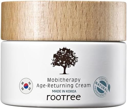 Rootree Mobitherapy Age Returing Cream 60g - کرم کره ای مراقبت از پوست، کرم ضد چروک و ضد پیری، بریتین کننده K Beauty، کرم مغذی صورت، درخشندگی پوست، وگان و بدون خشونت، برای انواع پوست Image