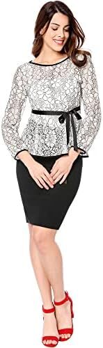 بلوزهای پپلوم توری آستین بلند زنانه آلگرا K Image