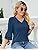 TFSDOD زنانه یقه V یقه 3/4 تاپ آستین زنگ دار یقه یقه دار پیراهن آستین دار یقه دار بلوزهای گشاد تابستانی تابستانی Thumbnail