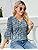 TFSDOD زنانه یقه V یقه 3/4 تاپ آستین زنگ دار یقه یقه دار پیراهن آستین دار یقه دار بلوزهای گشاد تابستانی تابستانی Thumbnail