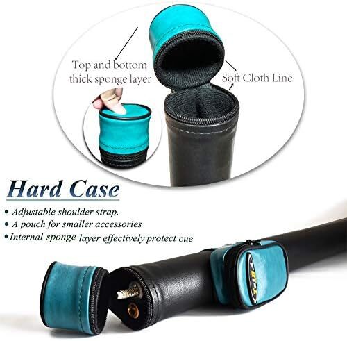 تای با کیوس 2 تکه چوب استخر + قاب سخت، نوک 13 میلی‌متری، 58 اینچ چوب بیلیارد حرفه‌ای افرا کانادایی چوب بیلیارد 18،19،20،21،22 چوب استخر (قابل انتخاب) - آبی، مشکی، قرمز، خاکستری ، سبز Image