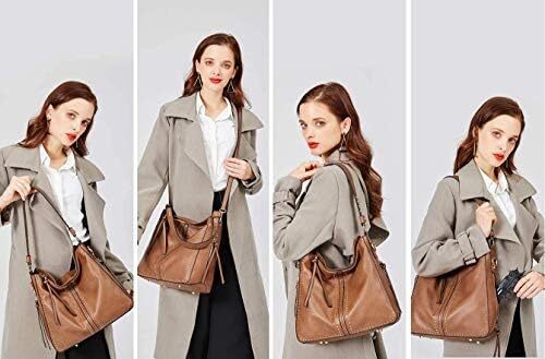 کیف دستی زنانه مونتانا West Hobo کیف های بزرگ و کیف های دستی با گل میخ و بند کراس بادی Image