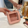 کیف آرایشی مینی شفاف  | کیف چرمی ضدآب مناسب کیف دستی و سفر صورتی Thumbnail