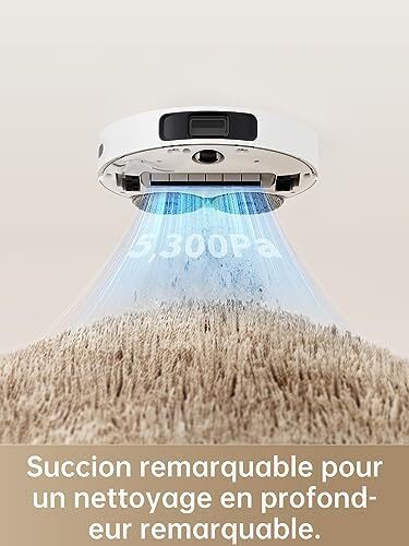 جاروبرقی رباتی Dreame L10 Ultra با عملکرد تی کشی و تخلیه خودکار، تی خودتمیزکن، ناوبری LDS، قدرت مکش 5300Pa، نقشه‌برداری 3D و کنترل اپلیکیشن، سفید Image