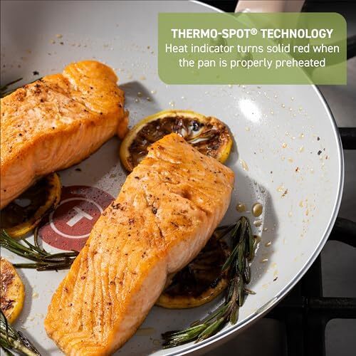 Tefal Ceramic Refresh, Ceramic Nonstick Cookware Set 12 Piece, Oven Broiler Safe 350F, Cookware, Kitchen Cooking Set w/Fry Pans, Saucepans, & Kitchen Utensils, Pots, Pans, Mint Green Image