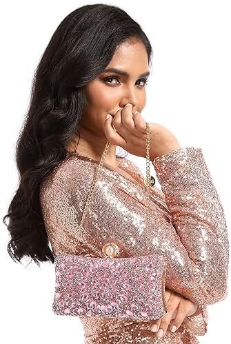 کیف پول‌های Clutch کریستالی Boutique De FGG برای کیف‌های شب زنانه کیف بدلیجات جشن عروسی Image