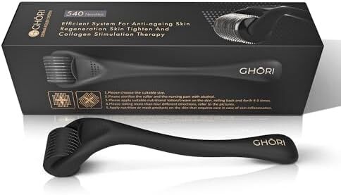 درما رولر 0.50 میلی‌متر | با 540 میکرونیدل تیتانیوم | میکرونیدل پریمیوم برای مردان و زنان | رولر پوست سر، صورت و بدن | درمان رشد مجدد مو | ایمن و مؤثر برای استفاده