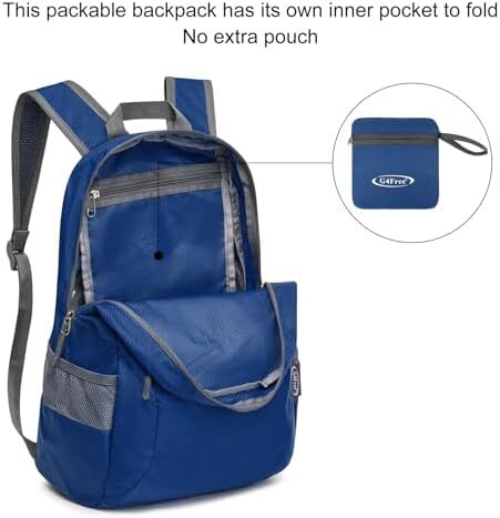 کوله‌پشتی ضدآب بسیار سبک تاشو G4Free کوچک 20 لیتری برای کمپینگ زنانه دوچرخه‌سواری مردانه Image