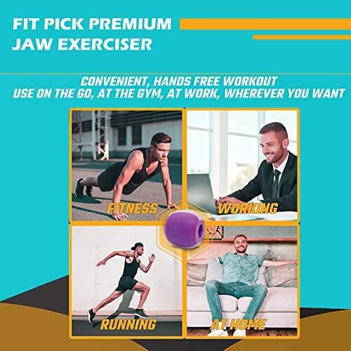 ابزار تمرین فک FIT PICK Pro برای مردان و زنان، صورت، فک و گردن را تقویت می‌کند، تمرین‌دهنده فک به تعریف خط فک کمک می‌کند، ابزارهای خط فک برای مردان و زنان، شکل‌دهنده خط فک (بنفش) Image