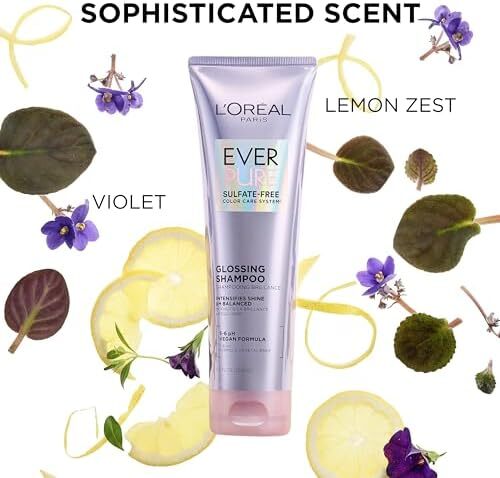 شامپو براق کننده، نرم کننده و کیت درمان بدون سولفات L'OREAL PARIS EverPure، با pH متعادل، تشدید کننده درخشندگی، ضد محو شدن، فیلتر UV، روغن آرگان، گیاهی، بدون پارابن، بدون رنگ، بدون گلوتن، کیت 1 Image