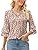 TFSDOD زنانه یقه V یقه 3/4 تاپ آستین زنگ دار یقه یقه دار پیراهن آستین دار یقه دار بلوزهای گشاد تابستانی تابستانی Thumbnail
