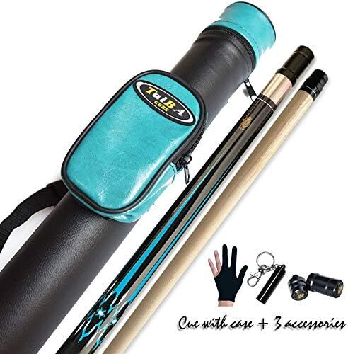 تای با کیوس 2 تکه چوب استخر + قاب سخت، نوک 13 میلی‌متری، 58 اینچ چوب بیلیارد حرفه‌ای افرا کانادایی چوب بیلیارد 18،19،20،21،22 چوب استخر (قابل انتخاب) - آبی، مشکی، قرمز، خاکستری ، سبز Image