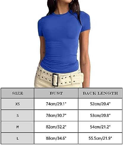 تی شرت آستین کوتاه تمرینی تیشرت یقه گرد زنانه بیگرام باریک و باریک Image