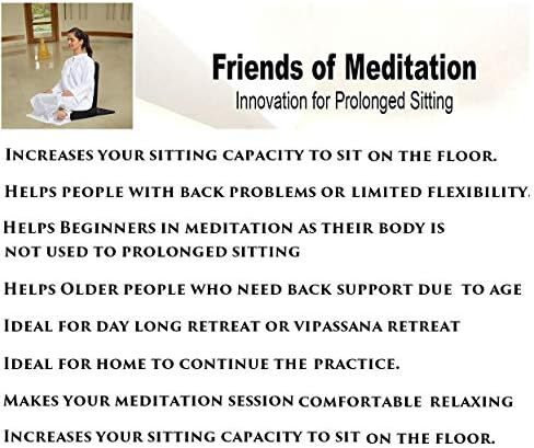 FOM (دوستان مدیتیشن) ® صندلی مدیتیشن بودا آرامش‌بخش بسیار بزرگ. صندلی کف / صندلی یوگا / صندلی مدیتیشن با تکیه گاه پشتی و کوسن مدیتیشن / صندلی مدیتیشن Image