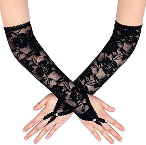 دستکش توری عروسی BABEYOND دستکش کوتاه زنانه برای مهمانی چای دستکش مچی ضیافت دستکش رقص تابستانی