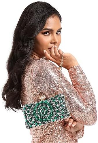 کیف پول‌های Clutch کریستالی Boutique De FGG برای کیف‌های شب زنانه کیف بدلیجات جشن عروسی Image