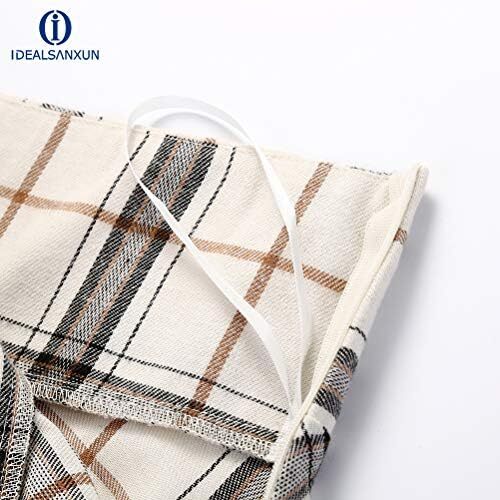 دامن های کوتاه چهارخانه گوتیک IDEALSANXUN برای دامن های چهارخانه کمر بلند زنانه Image