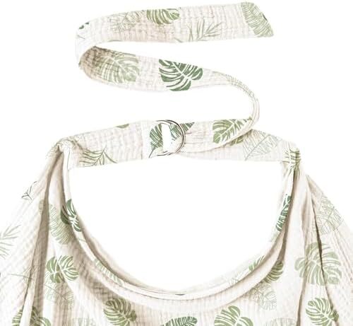 پوشش شیردهی کنسی موسلین برای شیردهی نوزاد، پوشش شیردهی ۱۰۰٪ نخی قابل تنفس با حلقه سخت برای پیشبند مادر، چتر صندلی خودرو چندمنظوره (بهشت نخل) Image