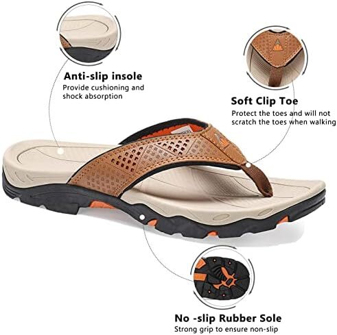 OUSIMEN مردانه دمپایی دمپایی راحتی در فضای داخلی و فضای باز صندل بنددار بند انگشتی گاه به گاه Image