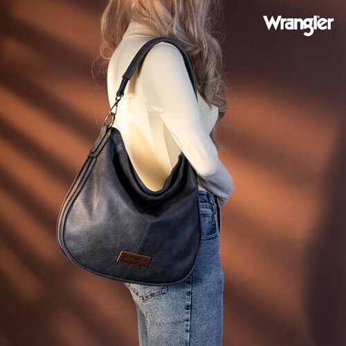 کیف های زنانه رانگلر هوبو کیف های شانه ای نواری نخی راه راه و کیف های دستی با بند Image