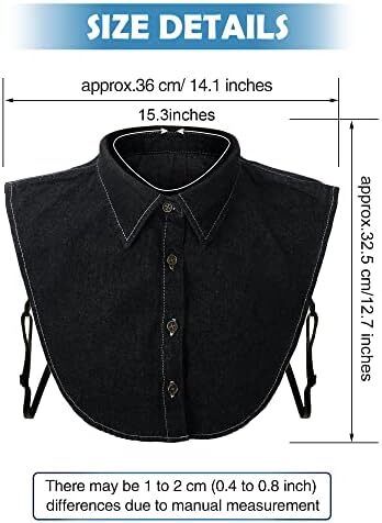 یقه تقلبی 4 تکه بلوز یقه گرد نیم پیراهن جداشدنی یقه دیکی تاپ یقه کاذب برای لباس های دخترانه زنانه Image