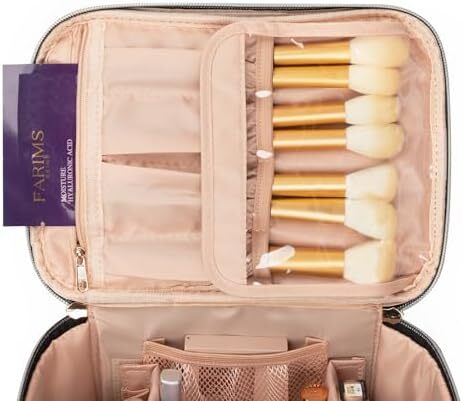 کیف آرایشی OCHEAL، کیف های آرایشی مسافرتی بزرگ زنانه قابل شستشو، سازمان دهنده کیف آرایشی - بزرگ، مشکی Image