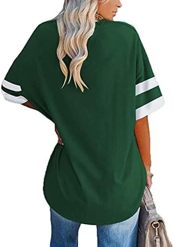 تی‌شرت زنانه یقه گرد/ویژه زنانه زنانه نیم‌آستین تی‌شرت‌های بیسبال سایز بزرگ تاپ‌های تونیک Image