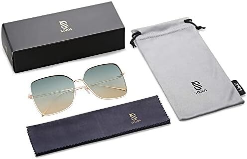 عینک آفتابی SOJOS Fashion Square Aviators برای زنان با لنز آینه تخت SJ1082 Image