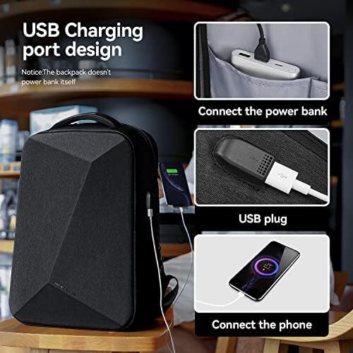 کوله پشتی ضد آب مارک رایدن لپ تاپ 15.6 اینچی برای مدرسه مسافرتی با قفل TSA، مشکی Image