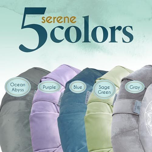 کوسن مدیتیشن فلورنسی - بالش کف راحت - بالش مدیتیشن هلالی سنتی با روکش مخملی زیبا - صندلی بالشتک کف بزرگ برای بزرگسالان - تقویت کننده گندم سیاه یوگا ممتاز Image