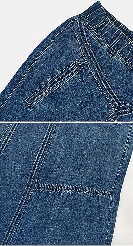 دامن جین مکسی بلند هیپی زنانه ابوسسی سجاف لبه دار سجاف شده Image