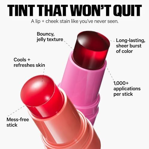 آرایش شیری آب خنک کننده ژله ای رنگ لب + لکه رژ گونه (اسپلش - آلو توت) .17 اونس / 5 گرم Image