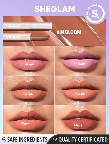 آرایش SHEGLAM - Pout-Perfect Shine Lip Plumper - Moisturizing Plumping Lip Glass Solid Nourishing (In Bloom) Image