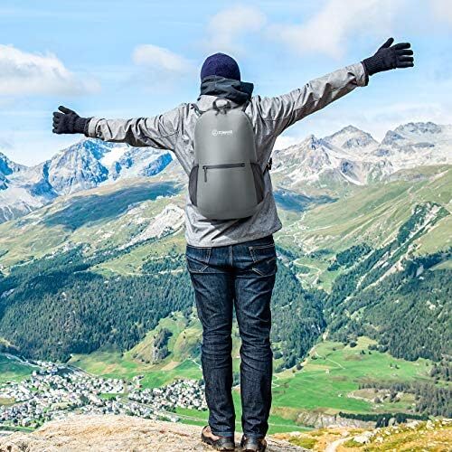 کوله‌پشتی کوچک قابل بسته‌بندی ZOMAKE 20L، کوله‌پشتی کوچک تاشو پیاده‌روی - کیف مسافرتی کوله‌پشتی ضد آب جیبی برای کمپینگ ورزشی مردانه در فضای باز، زنان، مدرسه راهپیمایی، سفر با دوچرخه Image