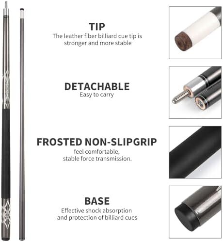 مجموعه چوب استخری Kmise از 1 چوب بیلیارد حرفه ای استخر - الگوی جوهر جاسازی شده 18،19،20 اوز استیک-ساخته شده از کامپوزیت فایبرگلاس گرافیت Image