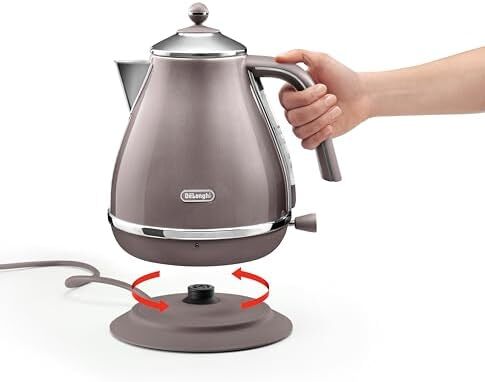 کتری استیل De'Longhi مدل 0210110165 Icona Metallics KBOT3001.PK، به ابعاد 275mm x 190mm x 240mm، رنگ صورتی/بنفش Image