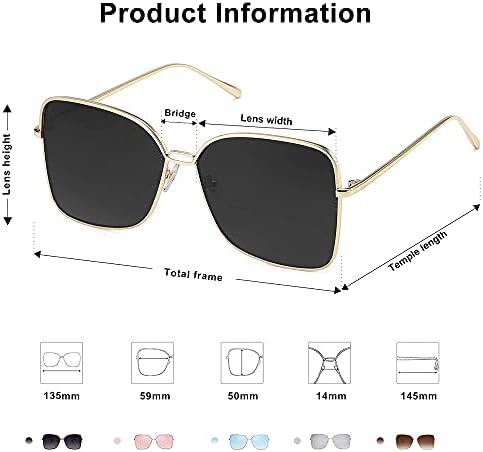 عینک آفتابی SOJOS Fashion Square Aviators برای زنان با لنز آینه تخت SJ1082 Image