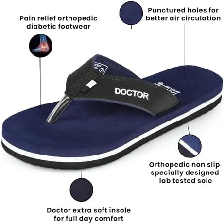 دمپایی DOCTOR EXTRA SOFT Ortho Care دمپایی ارتوپدی و دیابتی Super Fit Comfort Doctor دمپایی، دمپایی دکتر، دمپایی دمپایی، اسلاید و دمپایی هاوس برای مردان D-24 Image