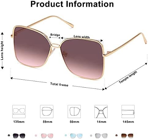 عینک آفتابی SOJOS Fashion Square Aviators برای زنان با لنز آینه تخت SJ1082 Image