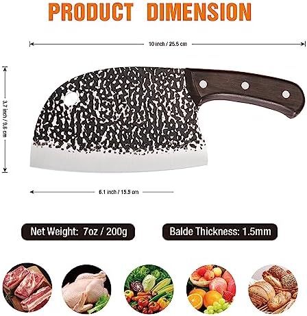 چاقوی خردکن گوشت TJ POP به طول 6.2 اینچ، چاقوی سبزیجات فوق العاده تیز و سبک، چاقوی برش کامل، چاقوی سرآشپز صربستان، تیغه استیل ضد زنگ با ضخامت 1.5 میلیمتر، سری شکل ماهی HP01003 Image