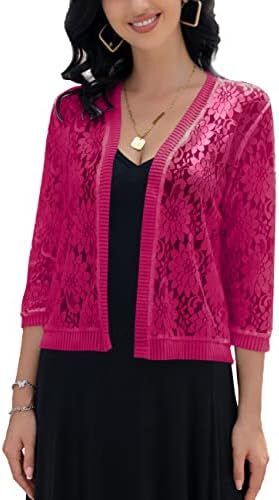 ژاکت بولرو قلاب بافی زنانه FindThy توری گلدار