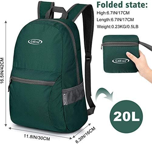 کوله‌پشتی ضدآب بسیار سبک تاشو G4Free کوچک 20 لیتری برای کمپینگ زنانه دوچرخه‌سواری مردانه Image