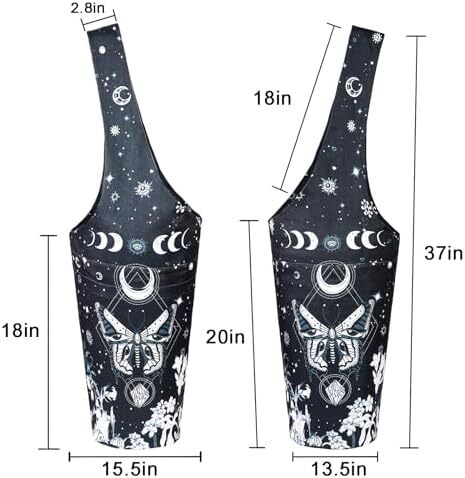 کیف مت یوگا چاپ شده مد روز با جیب کناری بزرگ و جیب زیپ دار کیف یوگا بلند و مناسب تشک های بزرگ - دارای لوازم جانبی یوگا بیشتر Image