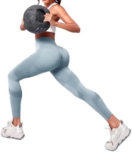 شلوار ساق بلند ورزشی کمربلند کنترل شکم بدون درز بوتی اسکرانچ باسن تمرین شلوار یوگا لباس ورزشی زنانه Image