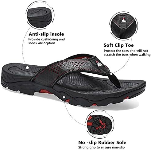 OUSIMEN مردانه دمپایی دمپایی راحتی در فضای داخلی و فضای باز صندل بنددار بند انگشتی گاه به گاه Image