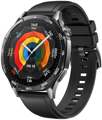 ساعت هوشمند HUAWEI WATCH GT5 با قطر 46 میلی‌متر، عمر باتری تا 14 روز، طراحی تیز و مدرن، ردیابی سلامت، سازگار با iOS و Android، 3 ماه خدمات HUAWEI Care+، رنگ مشکی Image