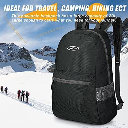 کوله‌پشتی ضدآب بسیار سبک تاشو G4Free کوچک 20 لیتری برای کمپینگ زنانه دوچرخه‌سواری مردانه Image