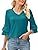 TFSDOD زنانه یقه V یقه 3/4 تاپ آستین زنگ دار یقه یقه دار پیراهن آستین دار یقه دار بلوزهای گشاد تابستانی تابستانی Thumbnail
