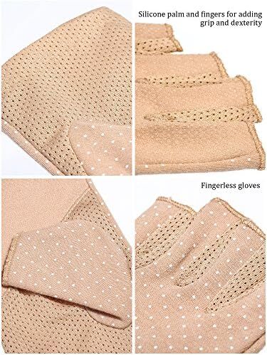 دستکش بدون انگشت Maxdot ضد لغزش محافظ UV دستکش رانندگی تابستانی در فضای باز برای زنان و دختران Image